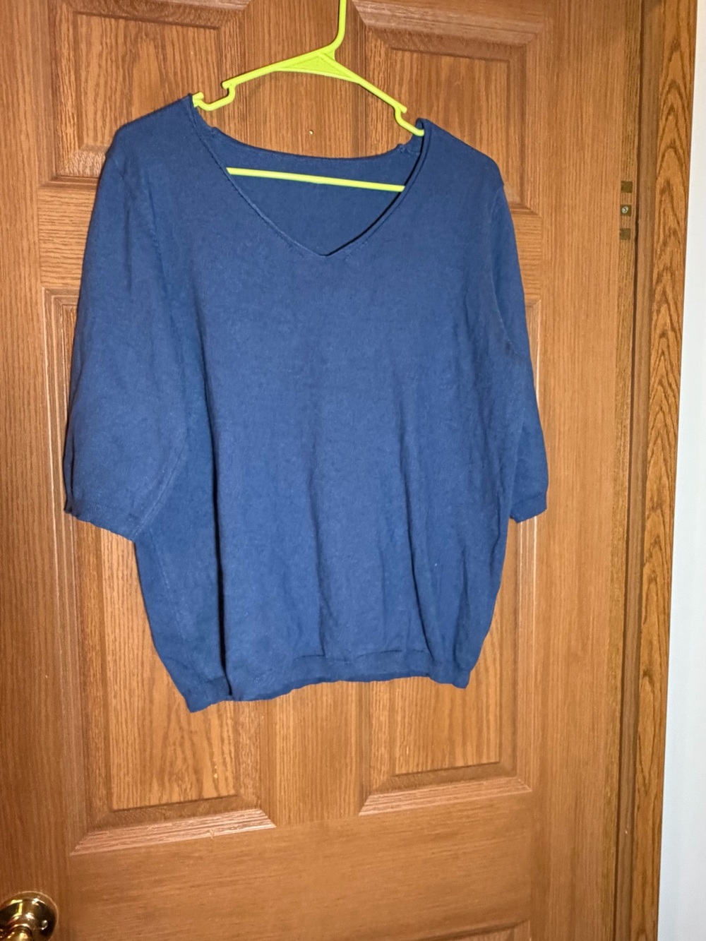 Women’s V-Neck Short Sleeve Pullover - Blue